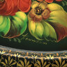 Поднос с росписью "Цветы на зеленом" 47*37 см, арт. А-3.11