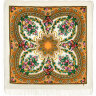 Платок из шерсти "Слова любви" с шелковой бахромой 1688-1, 146х146 см