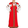 Русский народный костюм "Дуняша" для танцев хлопковый красный сарафан и блузка XL-XXXL