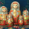 Вятская матрешка 10 куколок "Золотая"