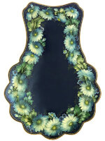 Поднос с художественной росписью "Голубые ромашки", под самовар, арт. 9194